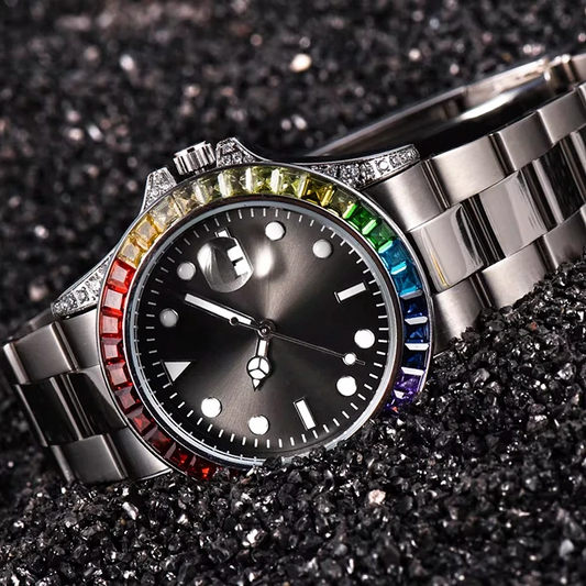 Silver Rainbow Monaco Watch