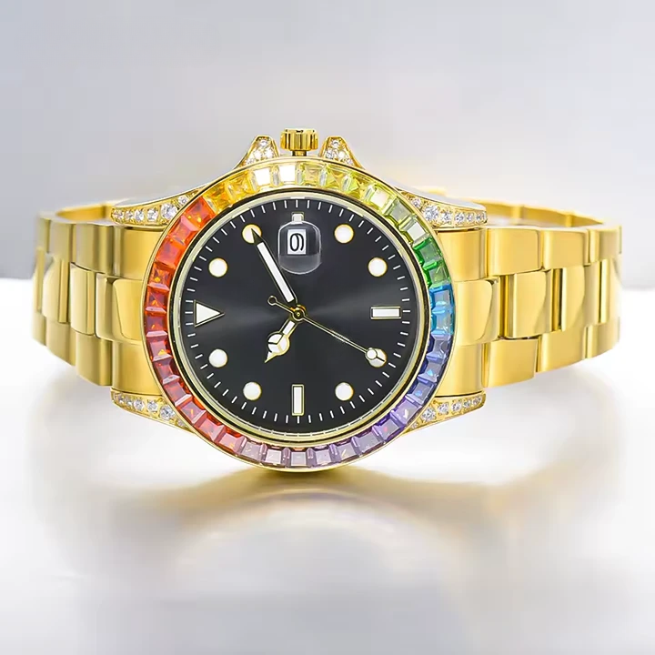 Gold Rainbow Monaco Watch