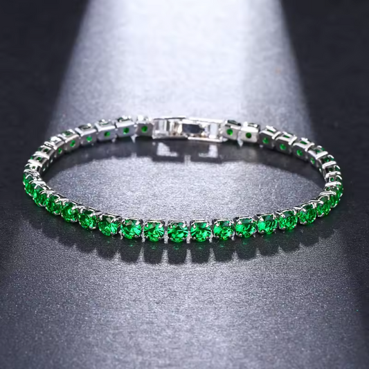 Green Tennis Bracelet
