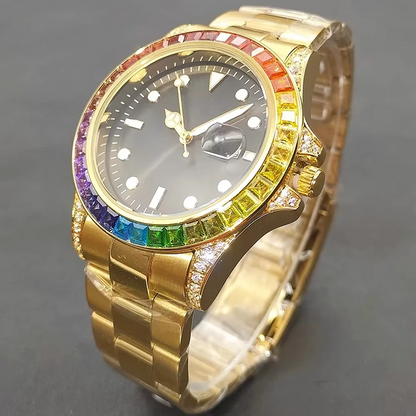 Gold Rainbow Monaco Watch