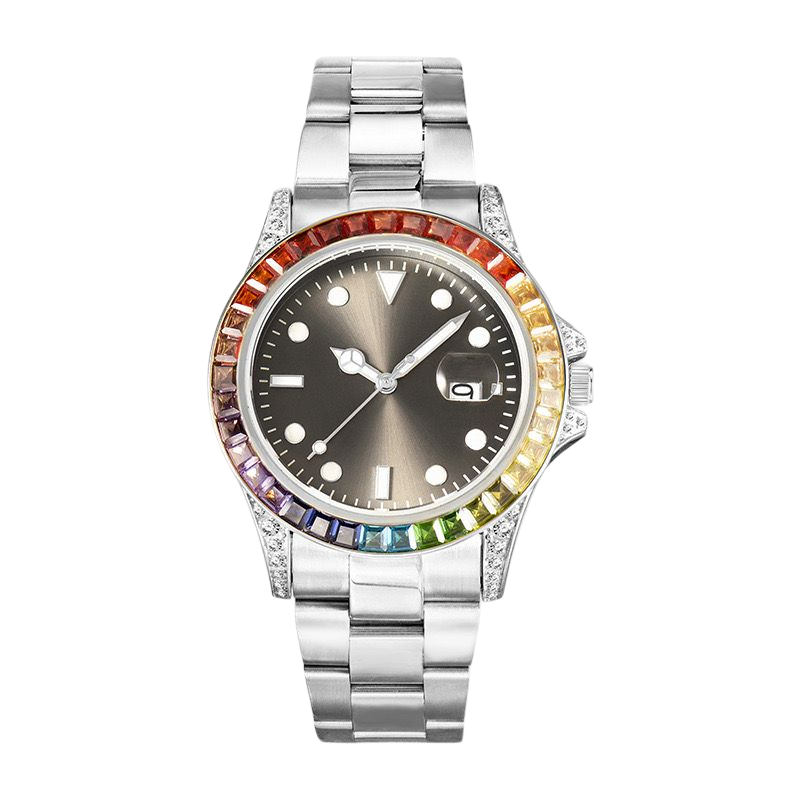 Silver Rainbow Monaco Watch